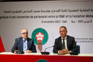 التوقيع على اتفاقية إطار بين الجامعة الملكية المغربية لكرة القدم و مؤسسة محمد السادس للعلوم و الصحة