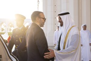 مراسم استقبال العاهل المغربي محمد السادس من قبل سمو الشيخ محمد بن زايد آل نهيان بدولة الإمارات