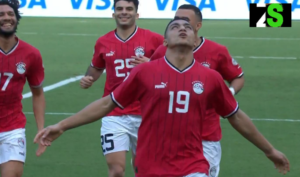مصطفى محمد يحتفل بالهدف الأول أمام المزنبيق.