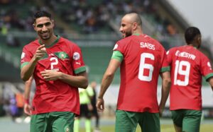 المنتخب المغربي من أجواء المباراة