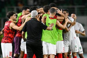 فرحة المنتخب المغربي بالهذف الأول