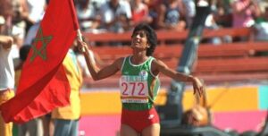 البطلة العالمية نوال المتوكل سنة 1984بأولمبياد لوس أنجلس
