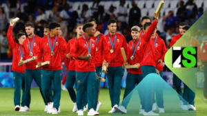 المنتخب المغربي على منصة التتويج بالبرونزية في أولمبياد باريس