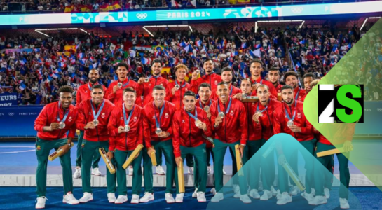 المنتخب المغربي على منصة التتويج بالبرونزية في أولمبياد باريس