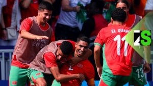 فرحة أشرف حكيمي بالتأهل للنصف النهائي لأولمبياد باريس