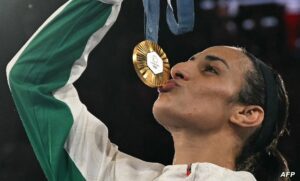 لحظة فوز إيمان خليف بالميدالية الذهبية في أولمبياد باريس 