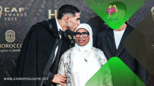 أشرف حكيمي بمعية والدته في حفل جوائز الكاف